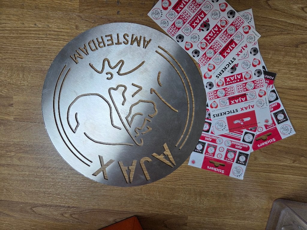 Ajax metalen bord, Ophalen, Zo goed als nieuw, Ajax, Overige typen