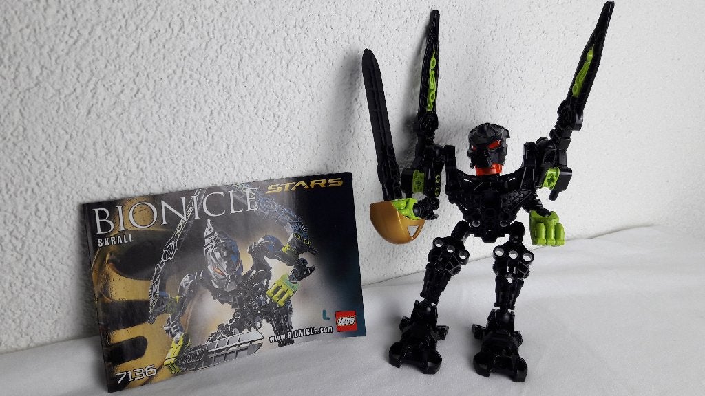 Lego Bionicle Skrall 7136 zgan, Kinderen en Baby's, Speelgoed | Duplo en Lego, Zo goed als nieuw, Lego, Complete set, Compleet