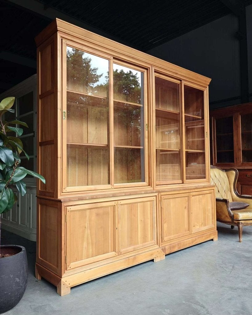 Prachtige klassieke vitrinekast | eiken buffetkast #6707, Huis en Inrichting, Gebruikt, Met deur(en), -, 200 cm of meer