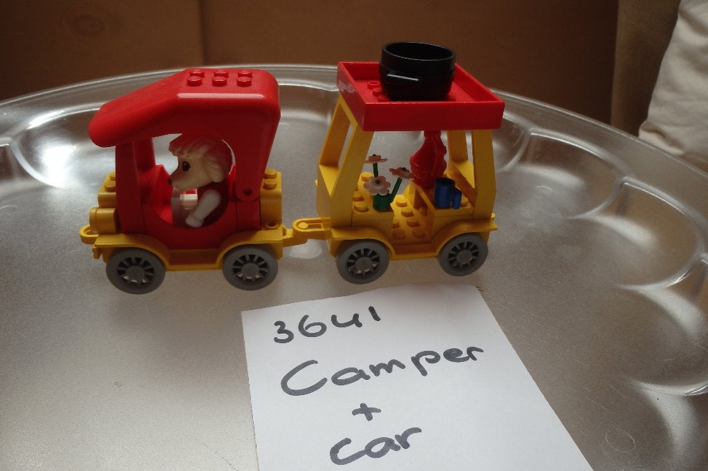 Lego Fabuland Camper met auto, 3641, Lego, Compleet, Ophalen of Verzenden, Zo goed als nieuw