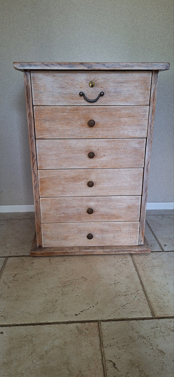 Houten ladekastje met 6 laden - 67x46x41 cm, Ophalen, Minder dan 50 cm, Gebruikt, 5 laden of meer