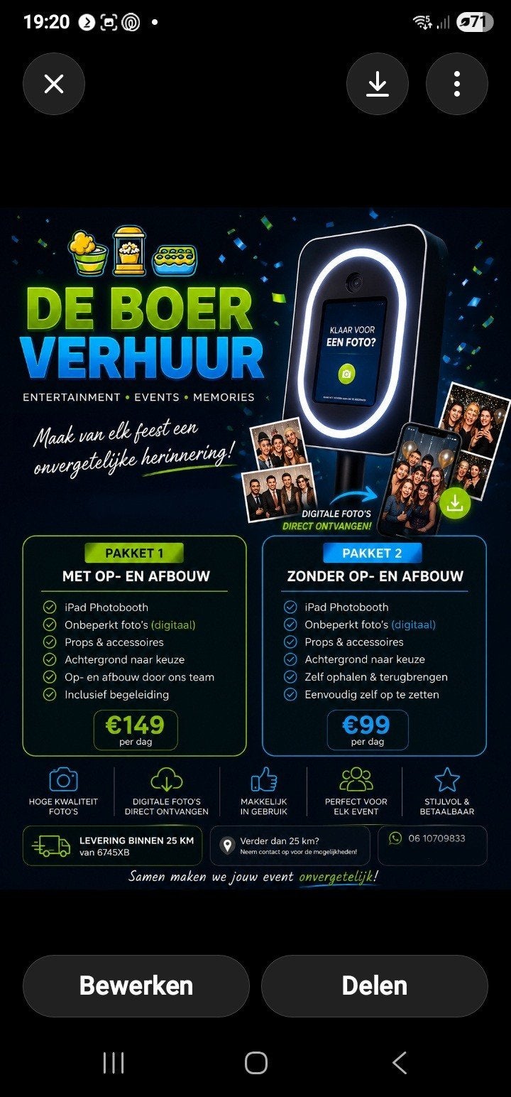 Goedkoop Photobooth Huren? Al vanaf €99,- per dag!, Hobby en Vrije tijd, Feestartikelen | Verhuur, Ophalen, Nieuw