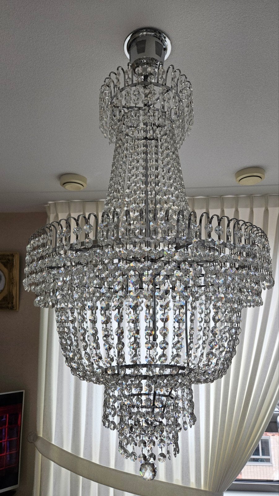 Kristal kroonluchter zakkroonluchter Groot 115 cm, Huis en Inrichting, Lampen | Kroonluchters, Ophalen, Nieuw, Overige materialen