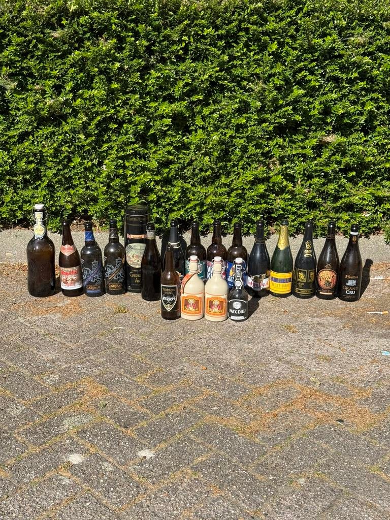 Grote bierflessen leeg voor verzamelaar of mancave, Ophalen of Verzenden, Gebruikt, Flesje(s), Overige merken