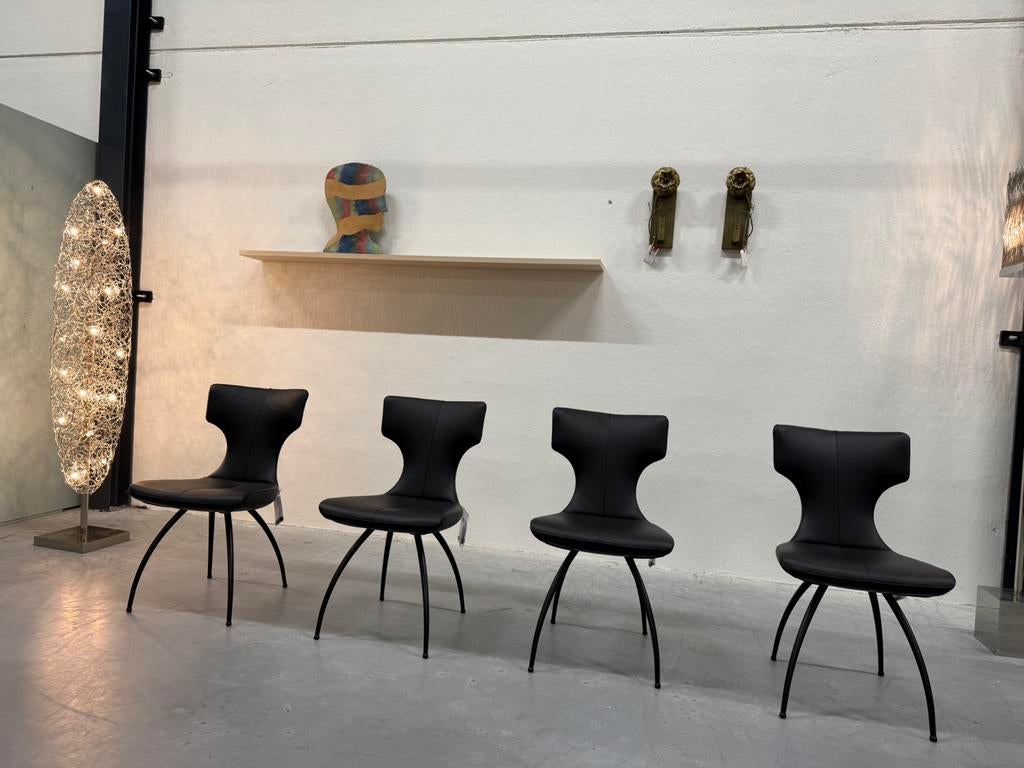 5 Nieuw Leolux Callas eetkamerstoel zwart leer Design Stoel, Huis en Inrichting, Stoelen, Leolux, Zwart, Nieuw, Leer