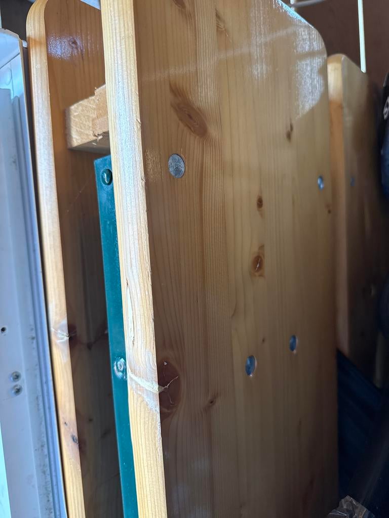 Biertafelset met twee opklapbare banken, Tuin en Terras, Picknicktafels, Gebruikt, Ophalen of Verzenden, Inklapbaar, Rechthoekig