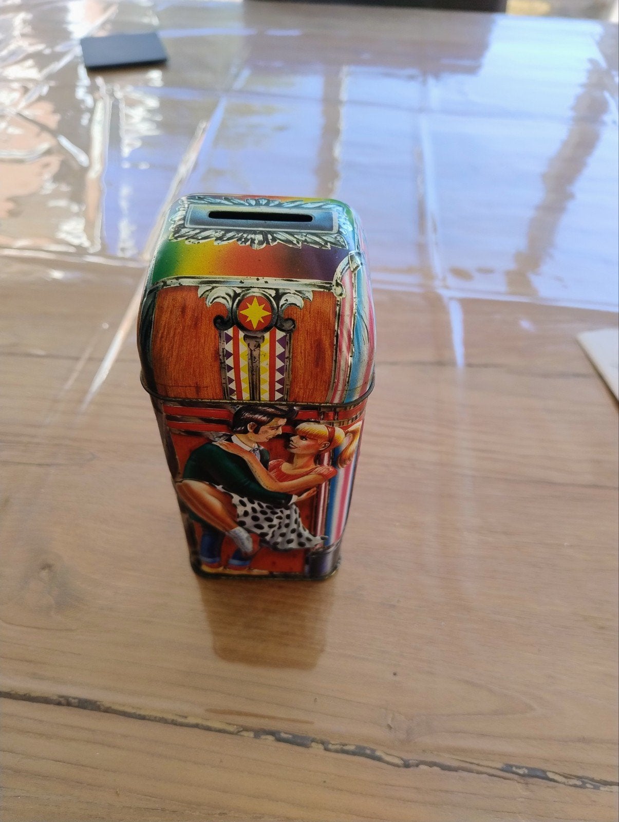 Vintage Jukebox Spaarpot - Retro Design, Ophalen of Verzenden, Gebruikt, Metaal of Blik, Overige thema's