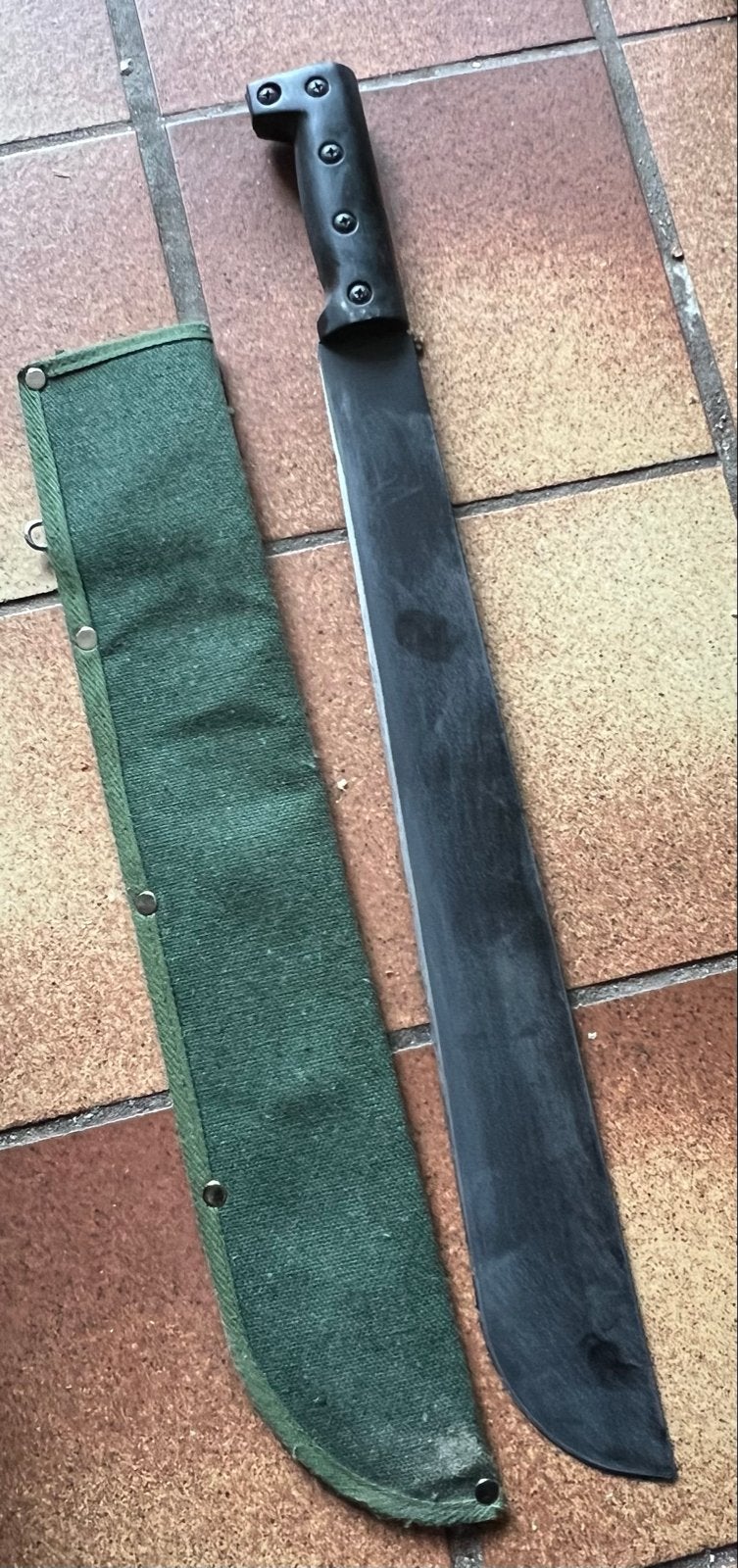 Machete met stevig handvat en beschermhoes, Antiek en Kunst, Ophalen of Verzenden