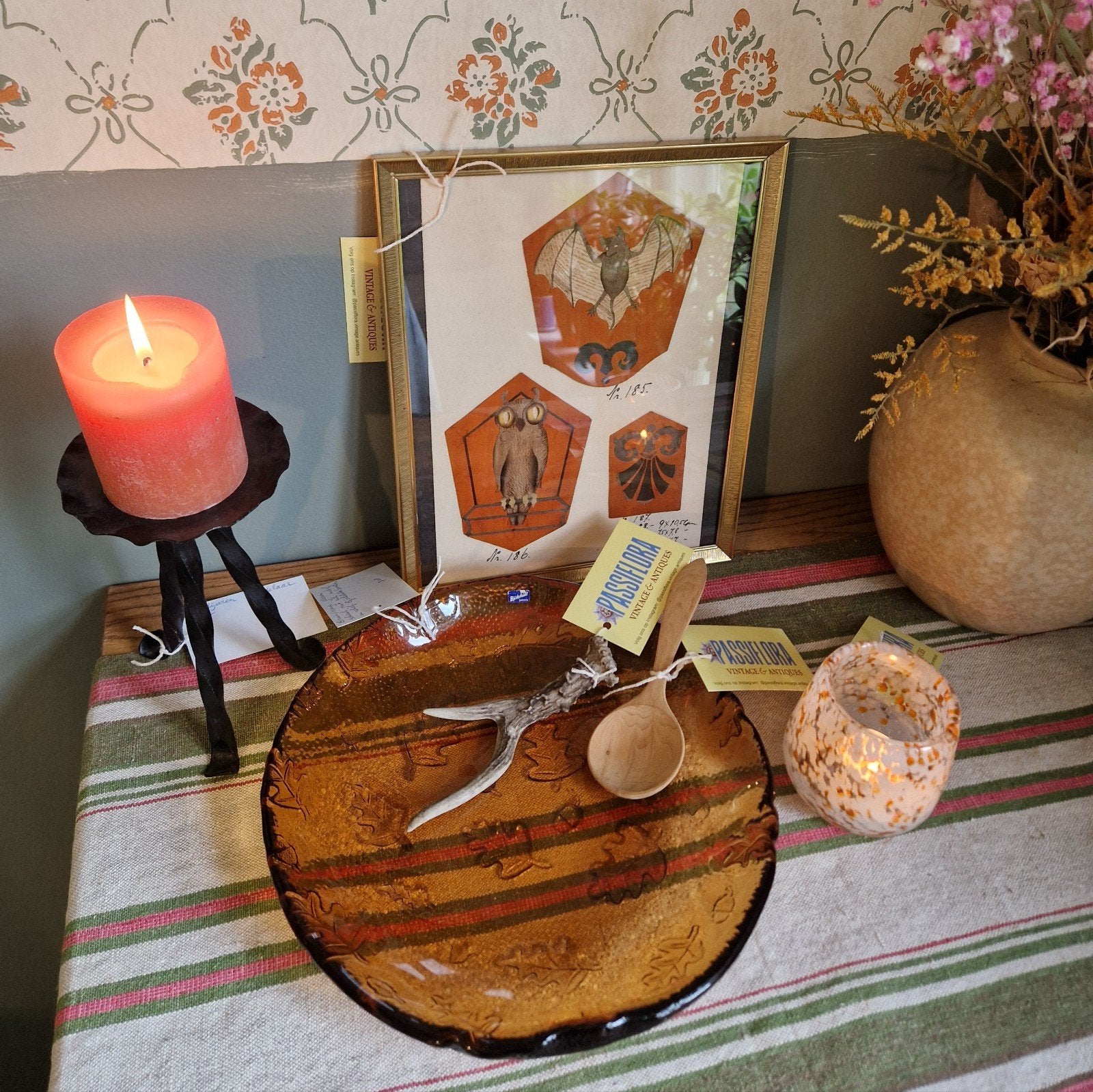 Zweeds Vintage en Antiek, Schaal, Kandelaar, Schilderij, Ophalen of Verzenden
