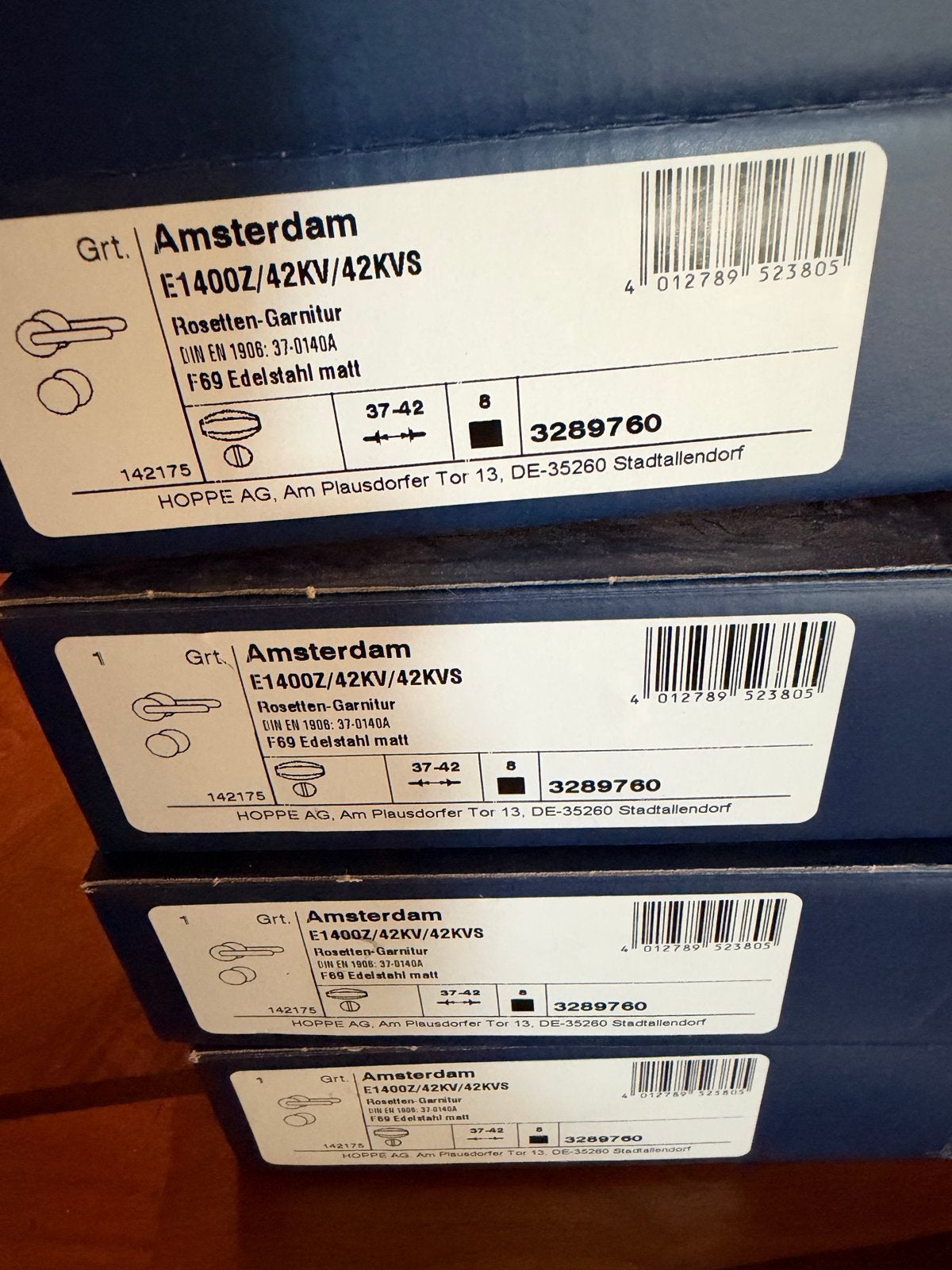 4x Hoppe RVS deurbeslag met slot voor badkamer/wc/slaapkamer, Ophalen of Verzenden, Nieuw, Rvs, Klink of Kruk