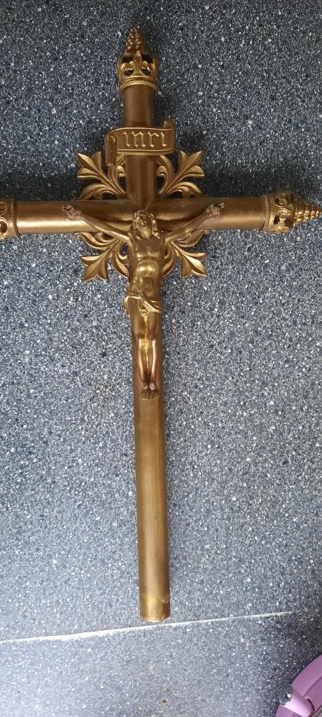 Antiek crucifix (altaar of processiekruis), Ophalen of Verzenden
