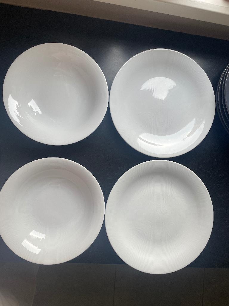 Donkerblauw & wit servies, Ophalen, Gebruikt, Bord(en), Effen