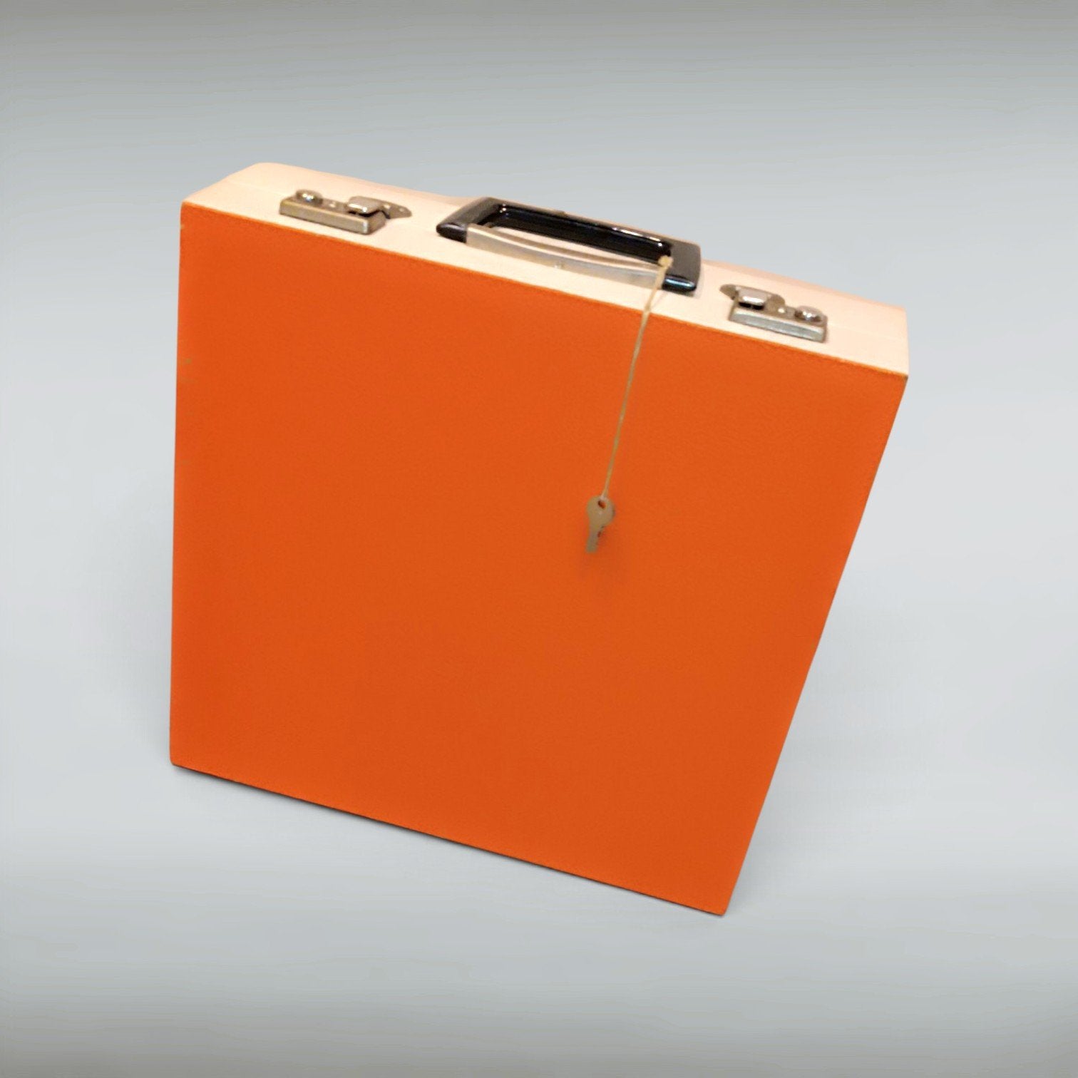 Vintage LP Platenkoffer Jaren '70 – Retro Oranje  -, Cd's en Dvd's, Ophalen of Verzenden, Gebruikt