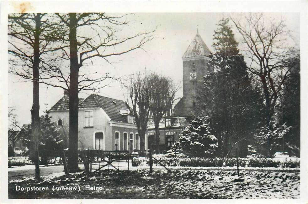 304-251-049 Heino Dorpstoren sneeuw, Verzenden, Voor 1920, Overijssel