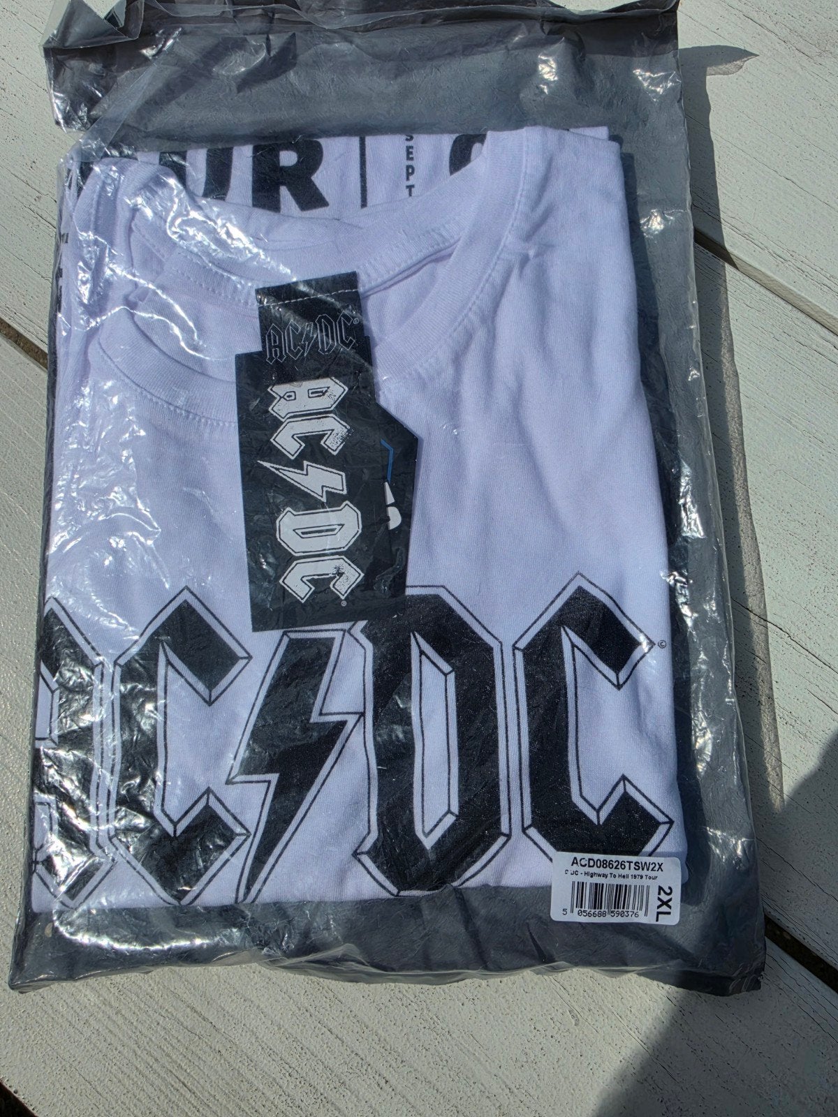 T Shirt AC⚡️DC Highway to hell tour 1979 2XL, Wit, Nieuw, Overige maten, Ophalen of Verzenden