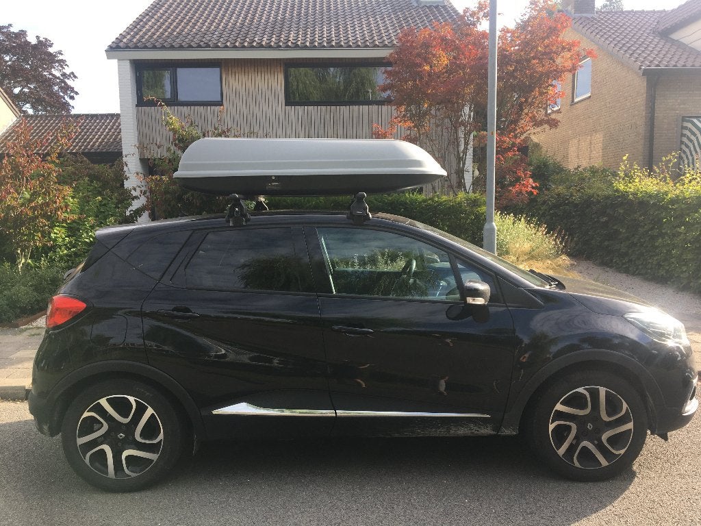 Te huur: dakkoffer + dakdragers Renault Captur 2013-2019, Auto diversen, Ophalen, Zo goed als nieuw