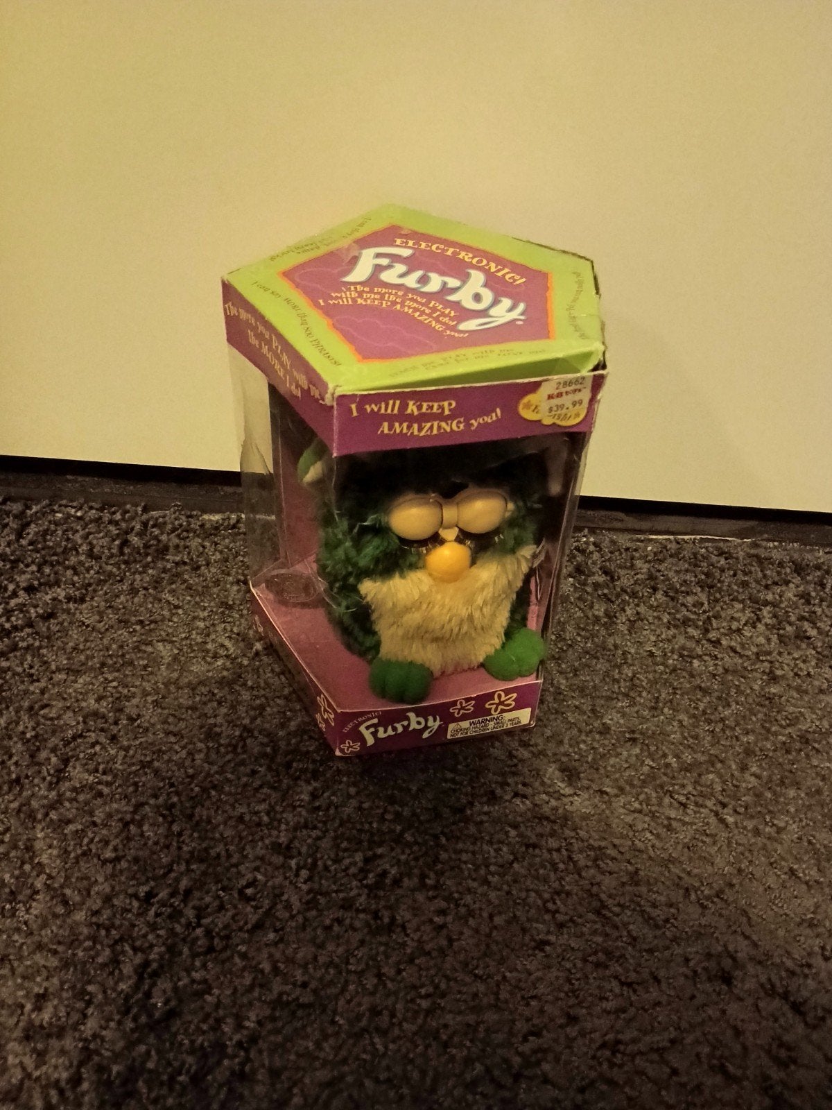 Vintage Furby Turtle in doos, Kinderen en Baby's, Ophalen of Verzenden