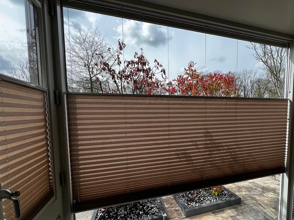 Gemania plissé gordijn 2210x2250mm (bxh), Ophalen, Zo goed als nieuw, Beige
