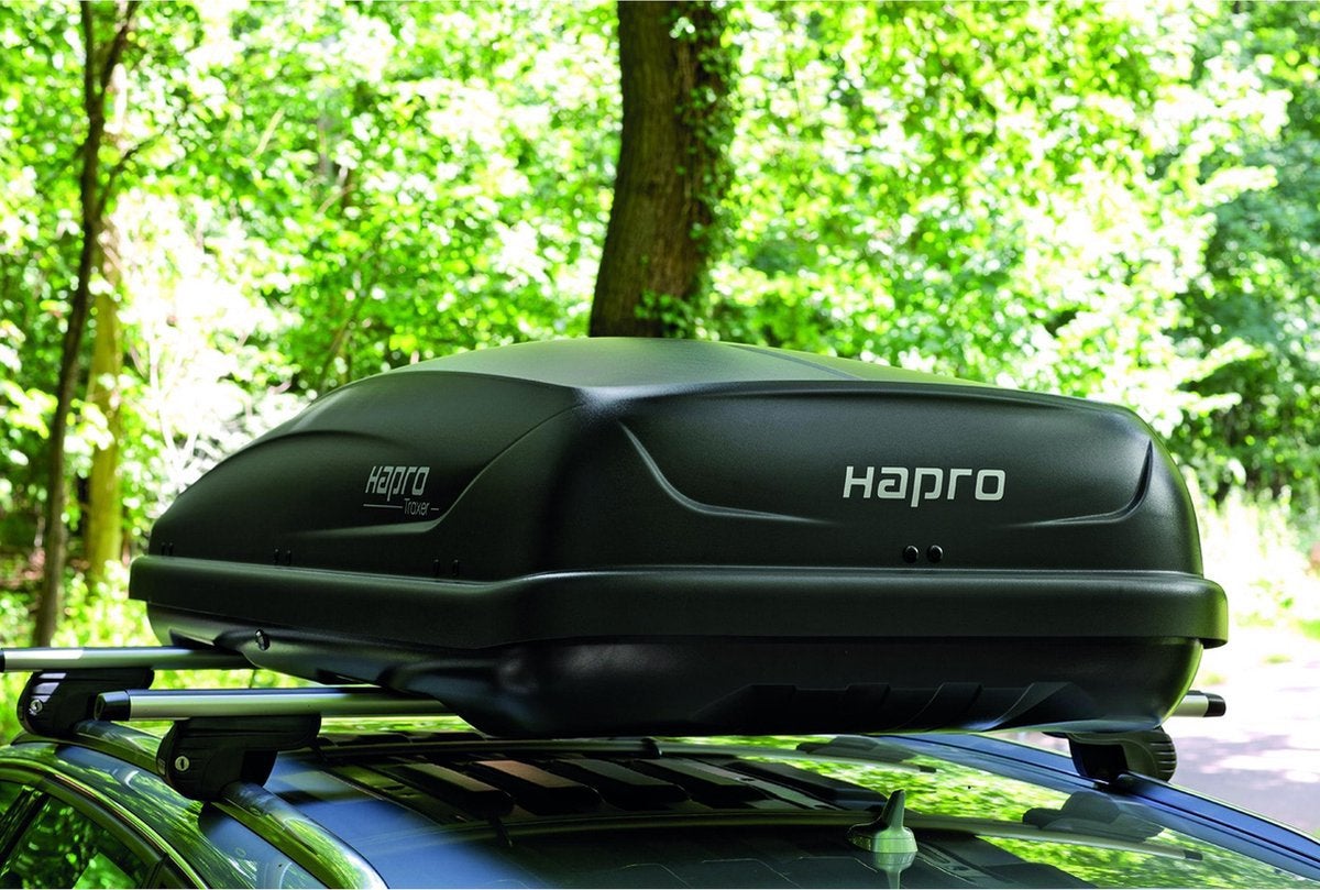 Te Huur Hapro Traxer 6.6 Dakkoffer/ Slibox 410L + Dakdragers, Ophalen, Zo goed als nieuw