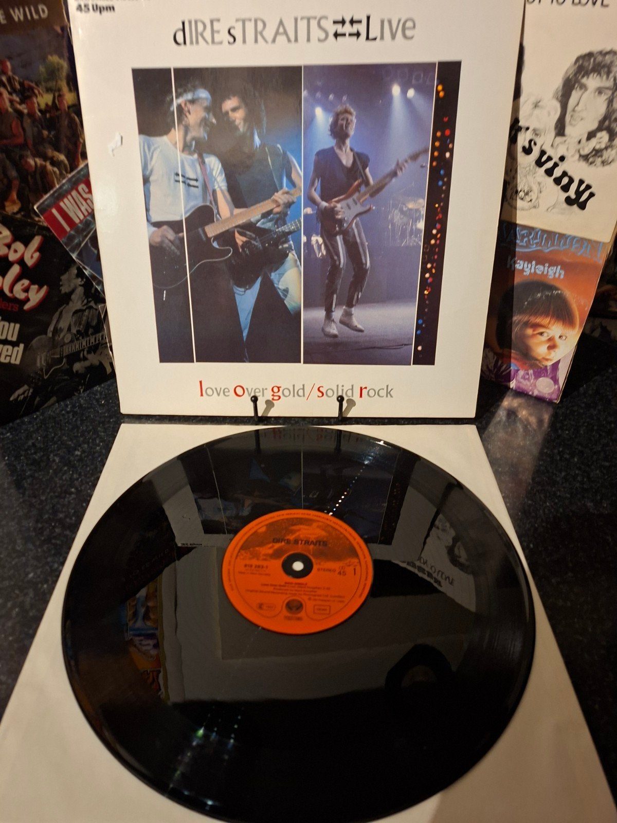 Dire Straits Live - Solid Rock / Love Over Gold maxi 1984, Ophalen of Verzenden, Zo goed als nieuw, Beschermende buitenhoes, 12 inch