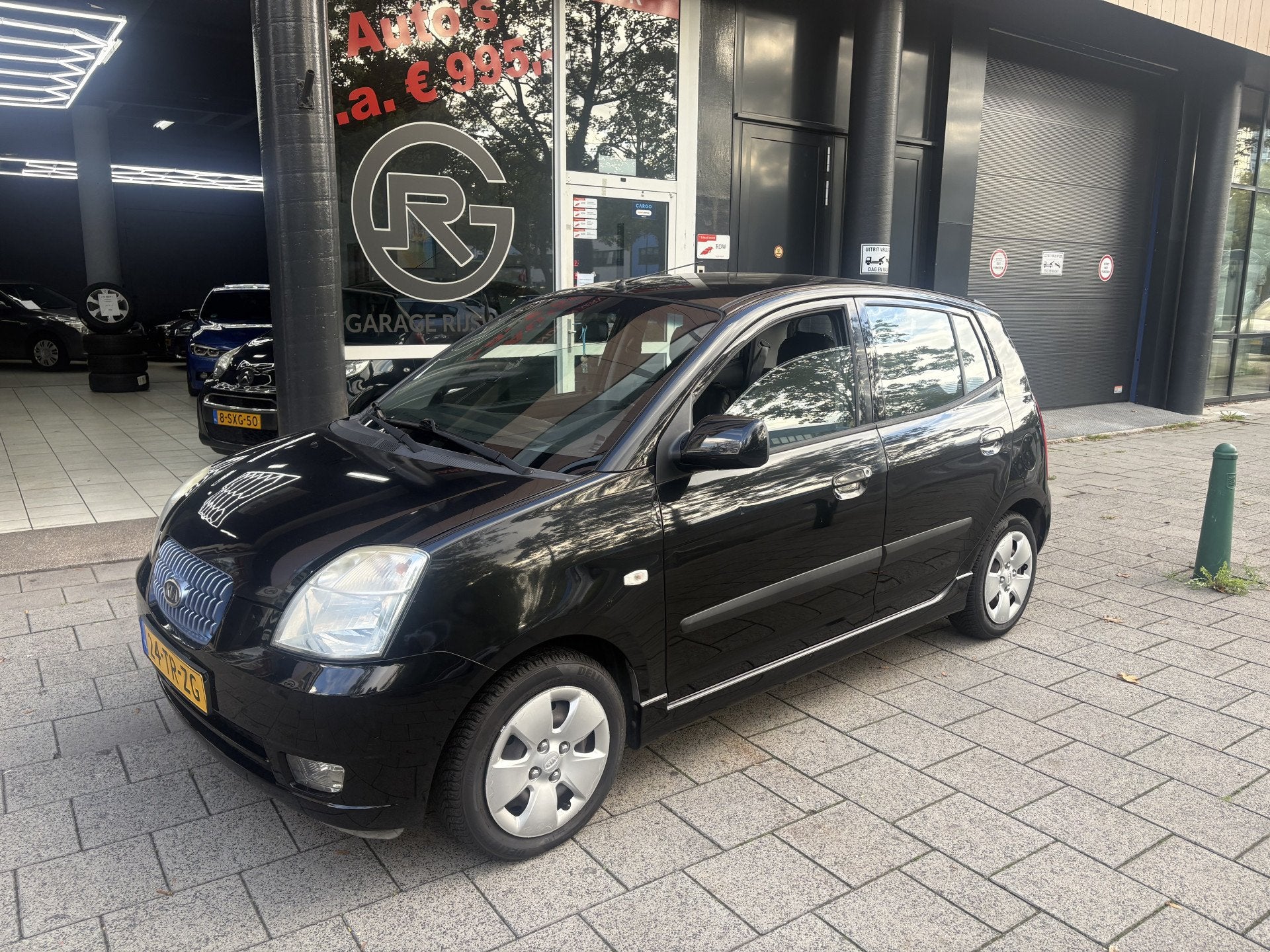 Kia Picanto 1.0 Bling (bj 2007), Auto's, Voorwielaandrijving, 4 cilinders, 400 kg, Zwart