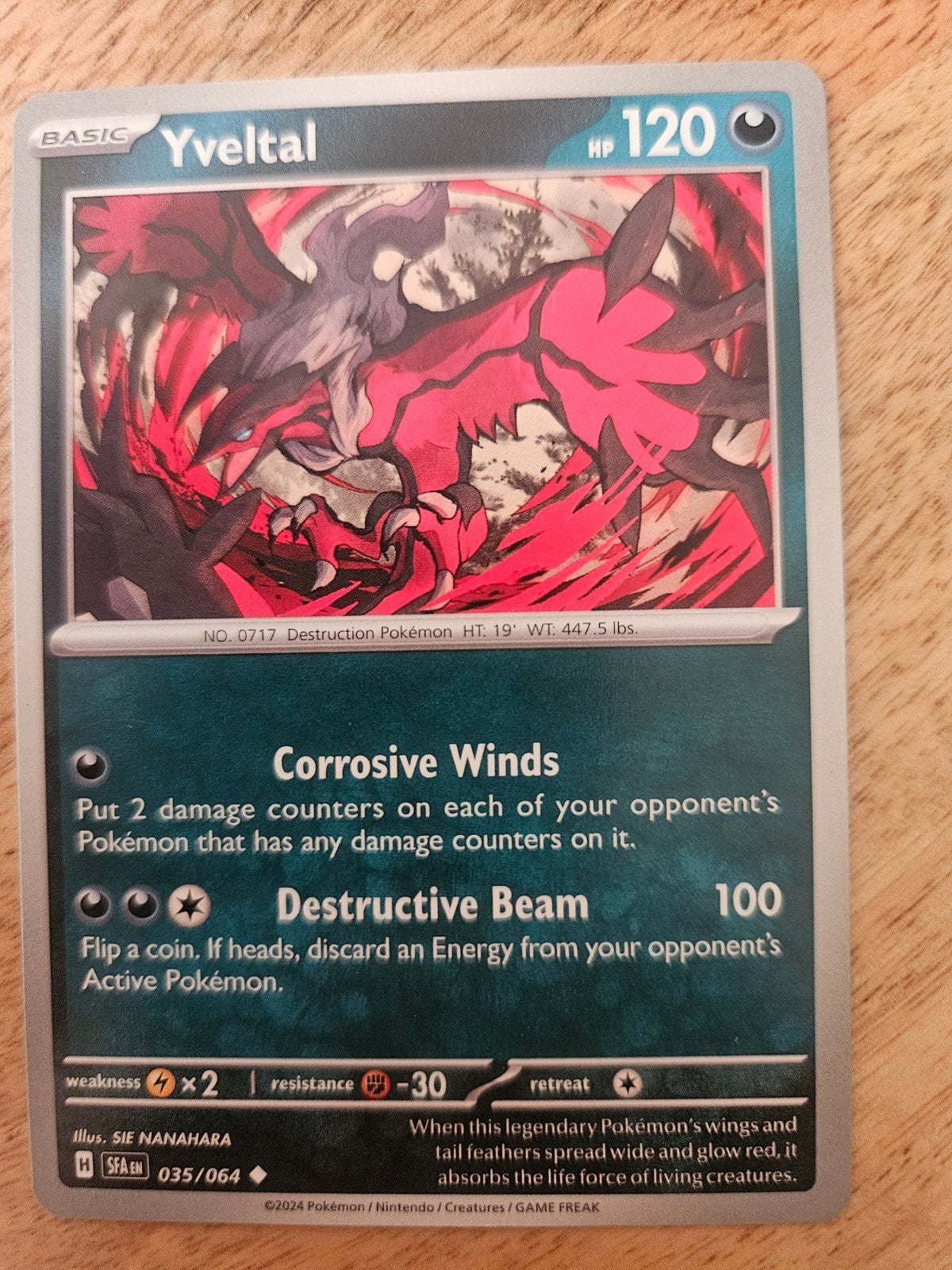 Pokémon Kaart Yveltal 035/064 - Basic HP 120, Ophalen of Verzenden, Zo goed als nieuw, Losse kaart