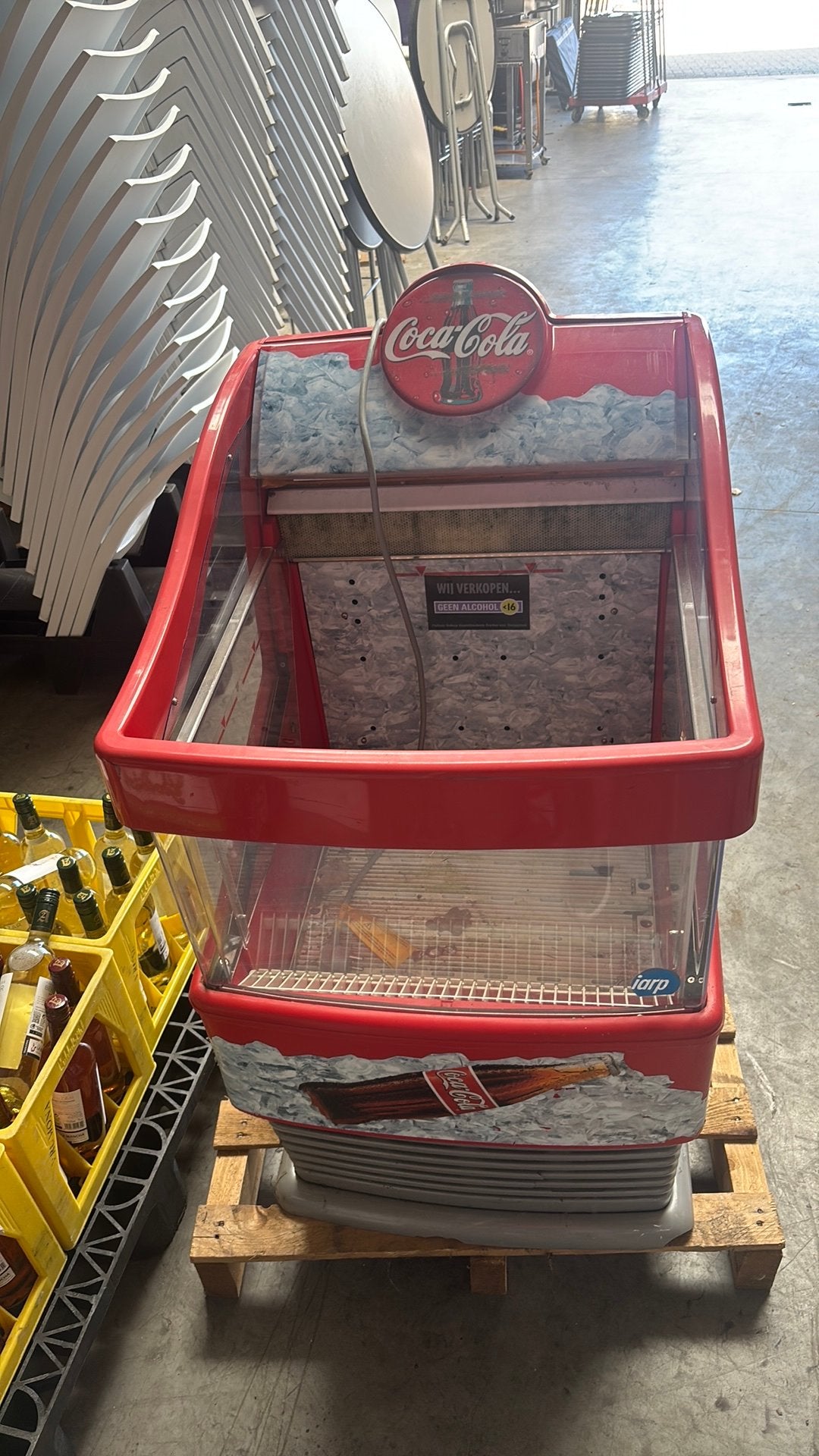 Coca Cola koelkast, Ophalen, 200 liter of meer, 160 cm of meer, Zonder vriesvak