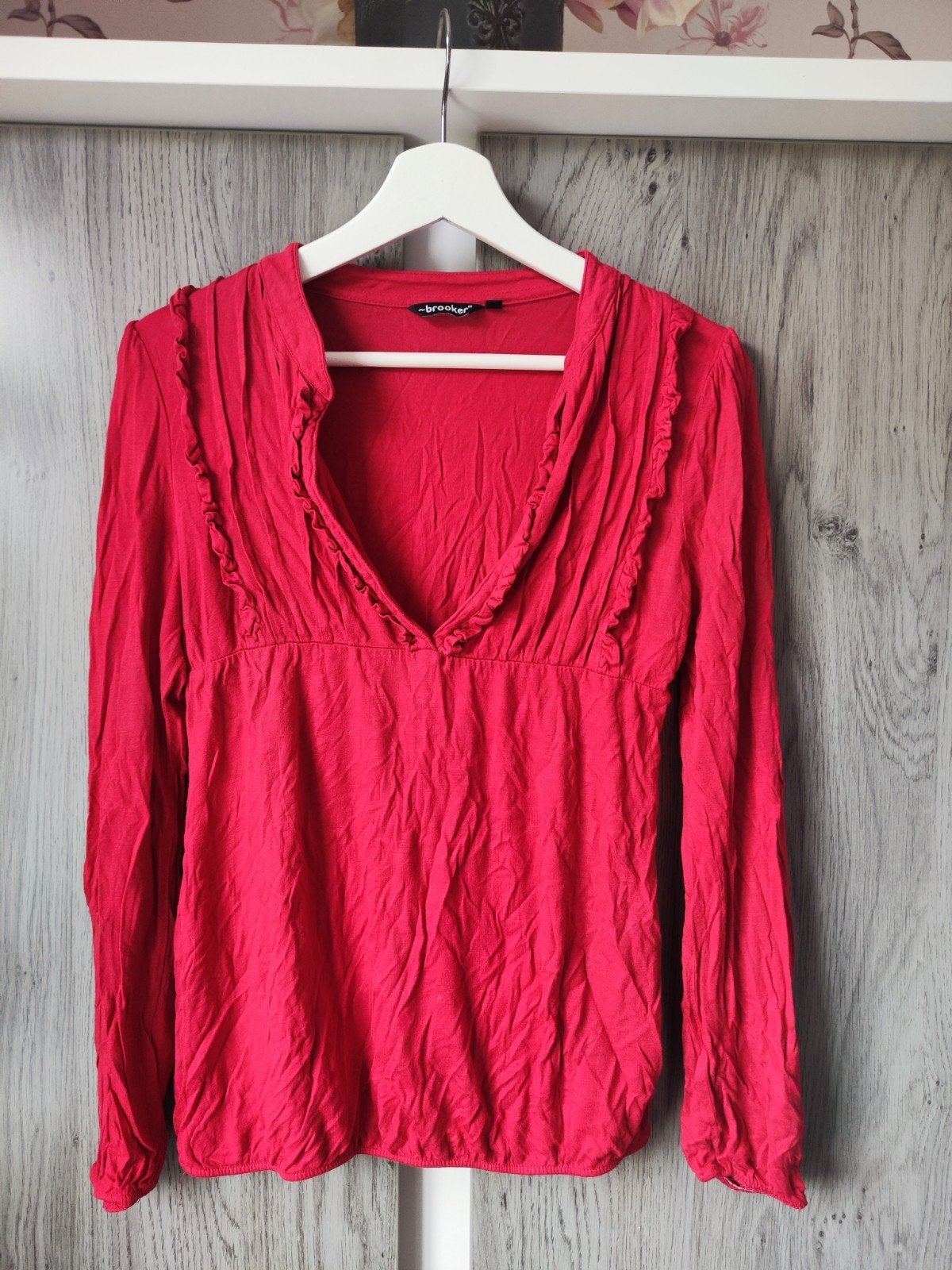 Brooker Rode Blouse Maat 36 (S) met Lange Mouwen, Brooker, Ophalen of Verzenden, Lange mouw, Maat 36 (S)