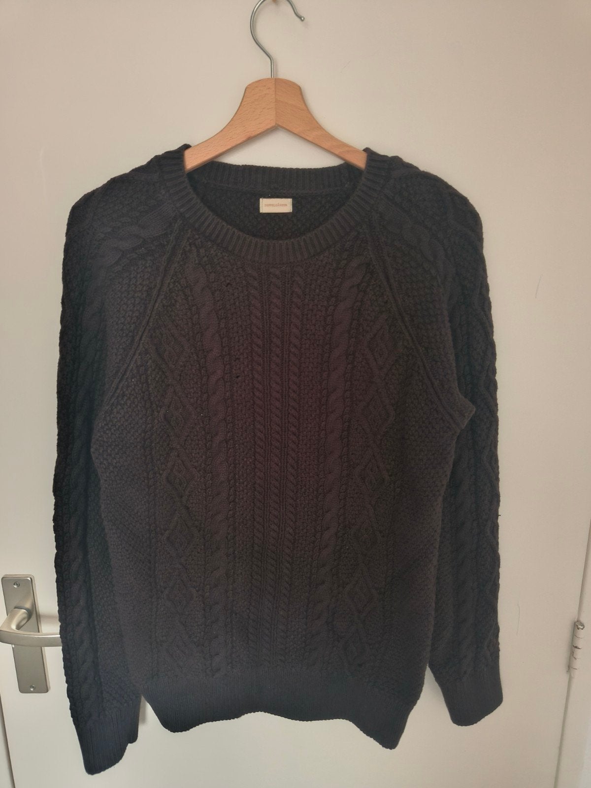 Doppelgänger Heren Trui Maat L - Donkerbruin Kabelgebreid, Kleding | Heren, Truien en Vesten, Maat 52/54 (L), Bruin, Ophalen of Verzenden