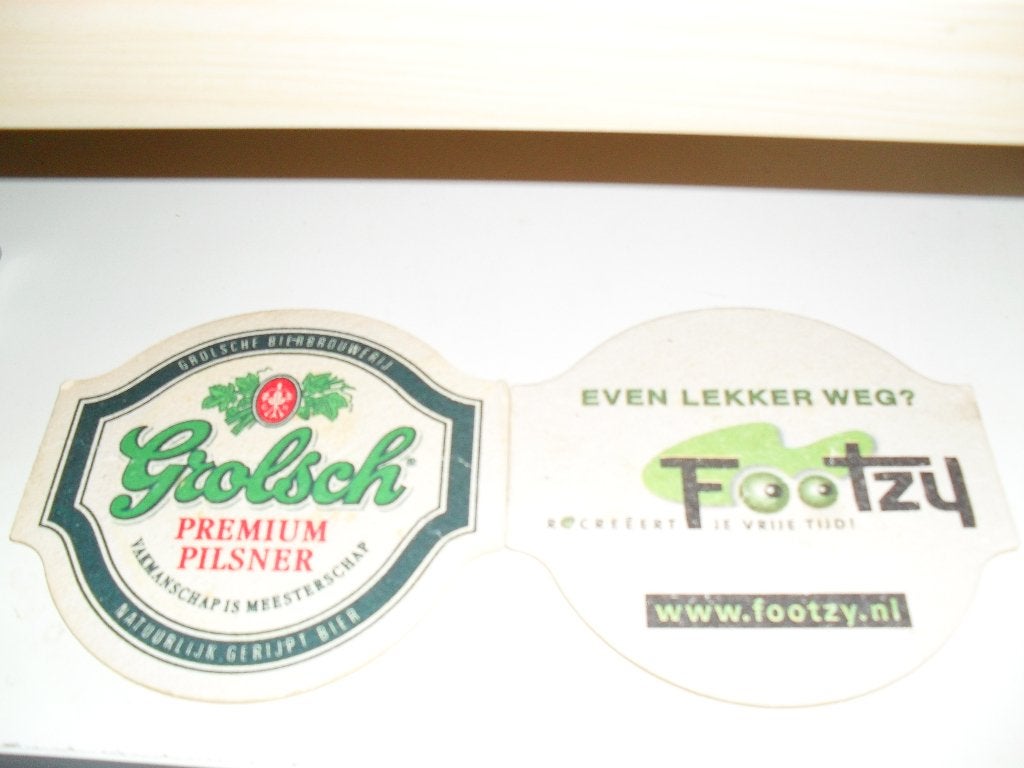 2 Grolsch bier viltjes dubbelzijdig even lekker weg ? Footzy, Verzamelen, Ophalen of Verzenden, Zo goed als nieuw, Viltje(s), Grolsch