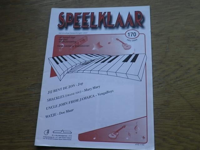 Speelklaar 170 - accordeon/keyboard/orgel, Muziek en Instrumenten, Bladmuziek, Ophalen of Verzenden, Zo goed als nieuw, Keyboard