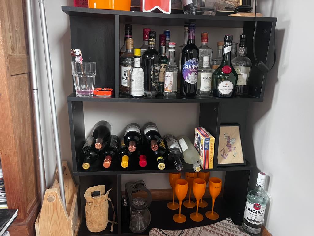 Stoere room divider / open kast – zwart, Ophalen, Zo goed als nieuw