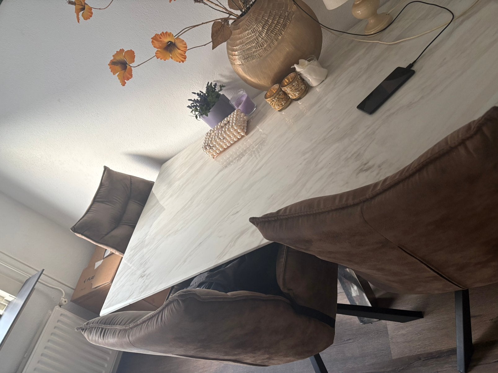 Te koop eettafel, Ophalen, Zo goed als nieuw, Rechthoekig, 50 tot 100 cm