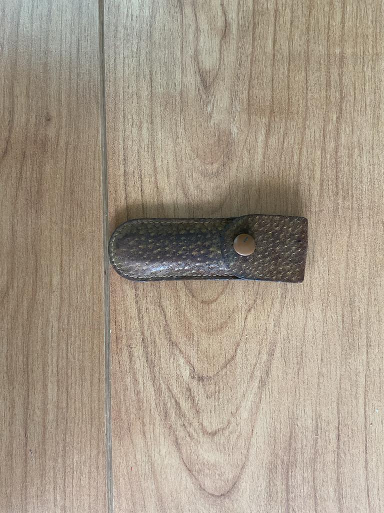 Vintage zakmes met leren etui, Ophalen of Verzenden