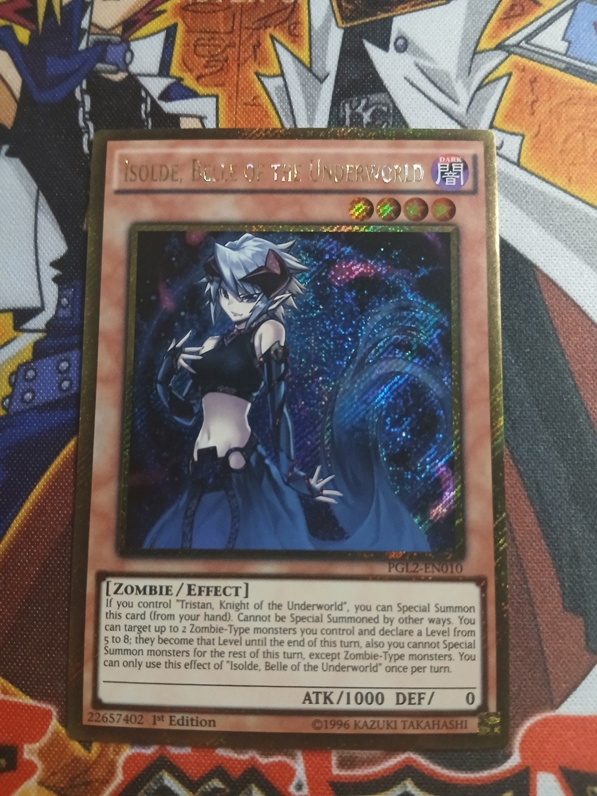 Isolde, Belle of the Underworld - Gold Secret Rare PGL2 YGO, Ophalen of Verzenden, Zo goed als nieuw, Foil