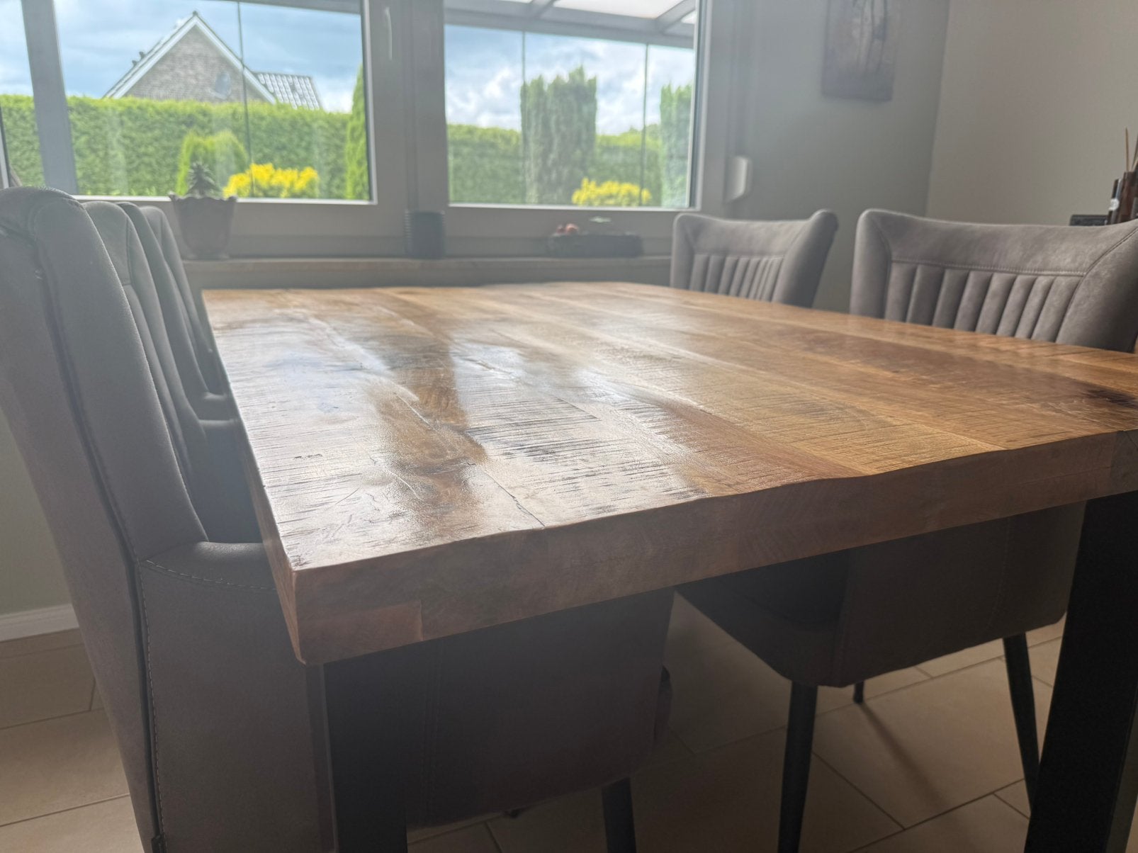 MANGO hout eetkamertafel, Huis en Inrichting, Tafels | Eettafels, Zo goed als nieuw, 150 tot 200 cm, Rechthoekig, 50 tot 100 cm