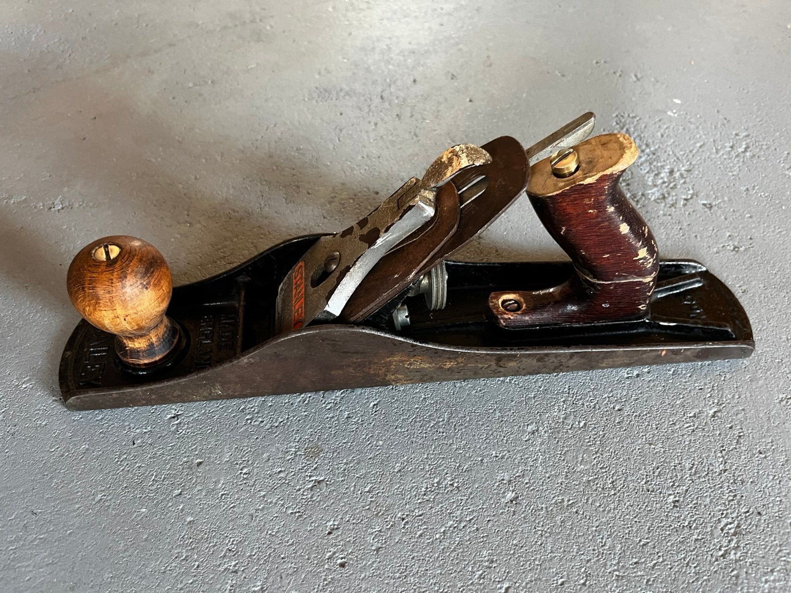 Verzameling oud antiek gereedschap hout bewerking, Ophalen, Gebruikt