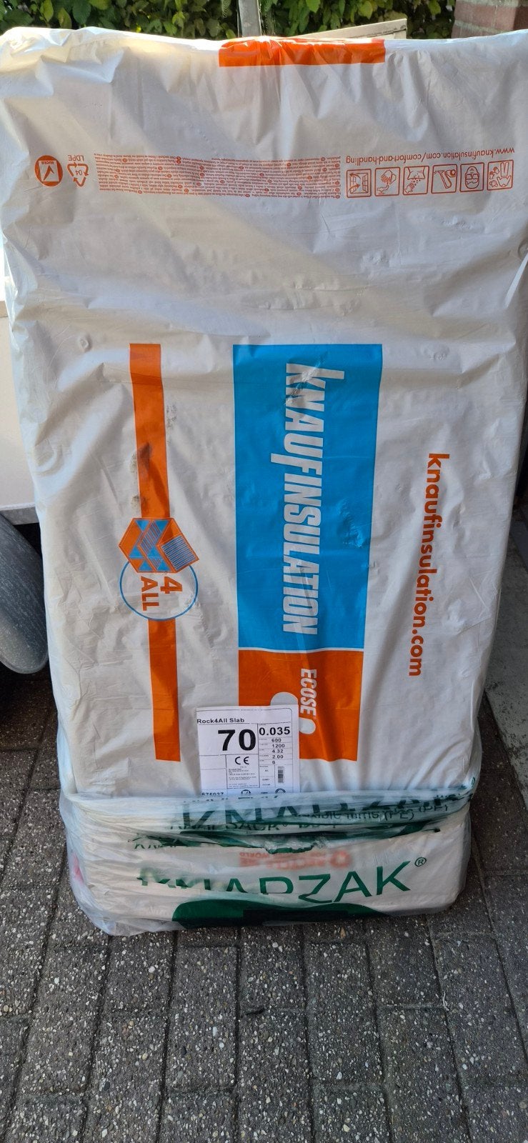 Half pak Steenwol isolatie 70mm, Doe-het-zelf en Verbouw, Ophalen, 4 tot 8 cm, Dakisolatie, Nieuw