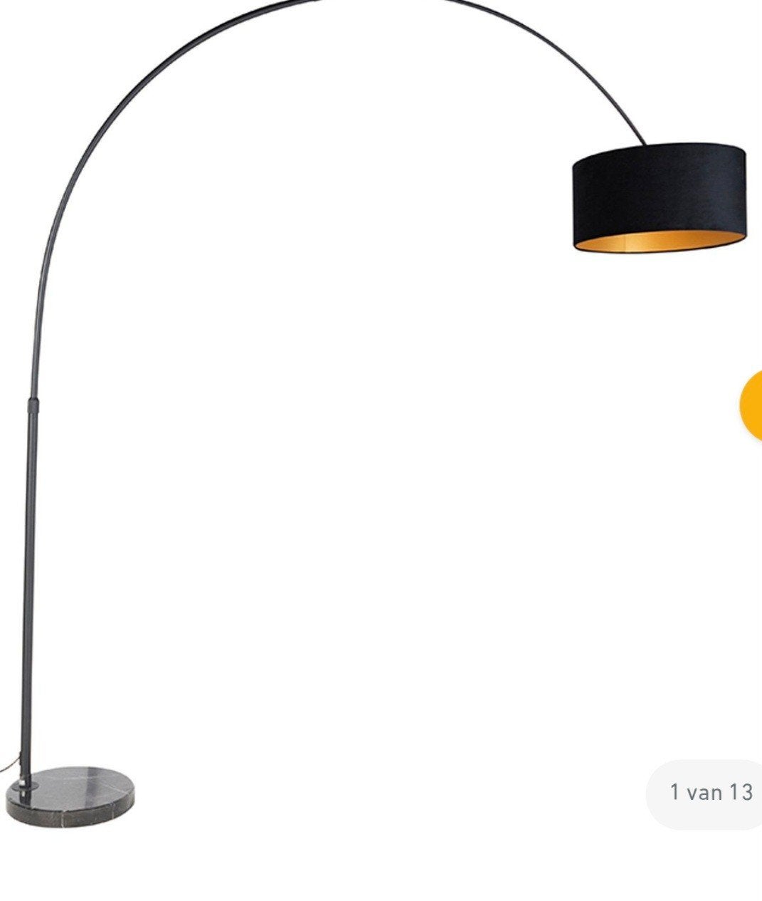 Made Booglamp goud zwart, Ophalen, Gebruikt