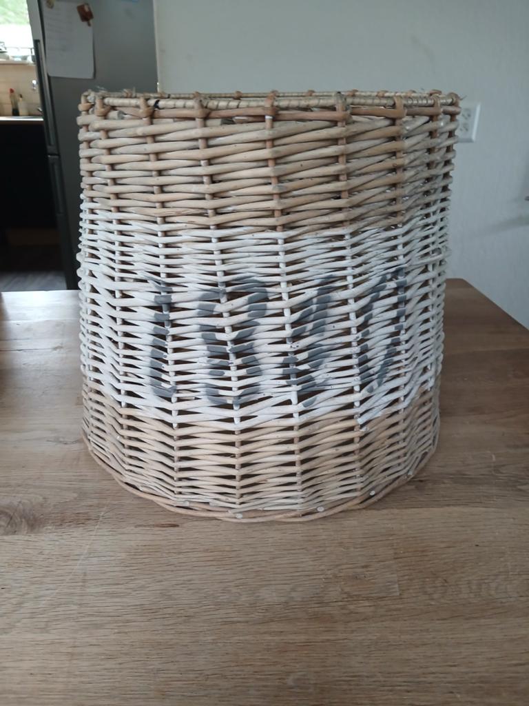 Rotan rieten lampenkap, Huis en Inrichting, Lampen | Lampenkappen, Ophalen, Zo goed als nieuw, Rond, 25 tot 50 cm