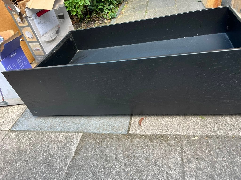 Ikea Malm bedlade zwart, Huis en Inrichting, Slaapkamer | Bedden, Ophalen, Eenpersoons, Zwart, Zo goed als nieuw