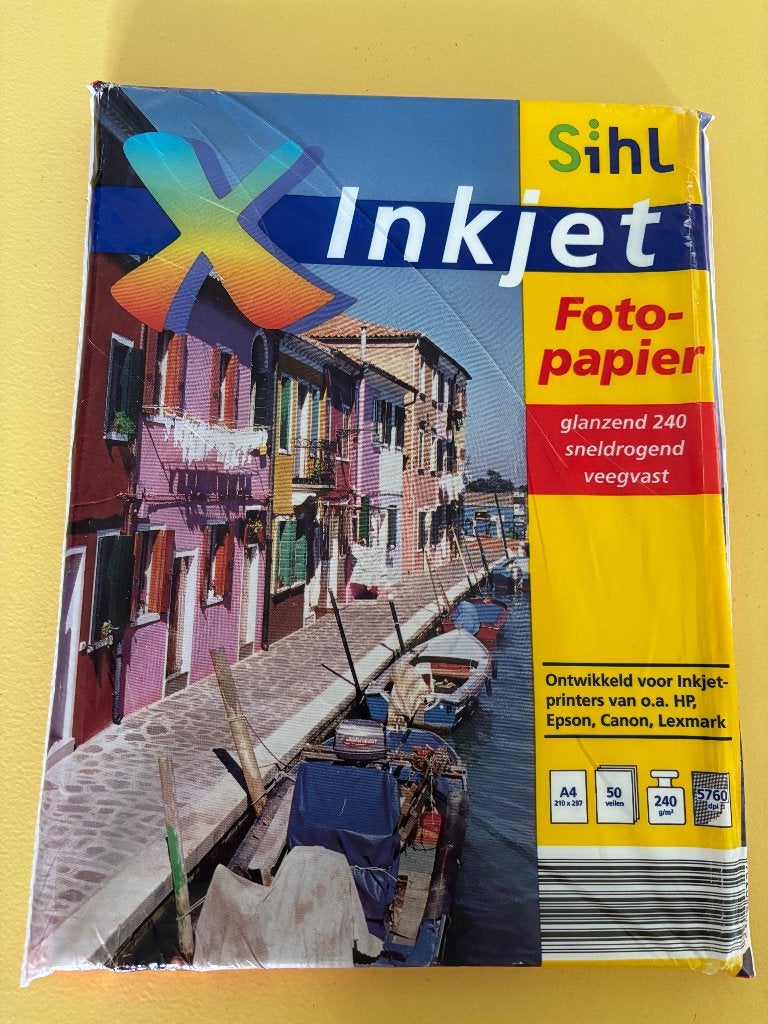 Inkjet fotopapier A4 50 vel, Sihl, Nieuw, Glanzend, Sneldrogend