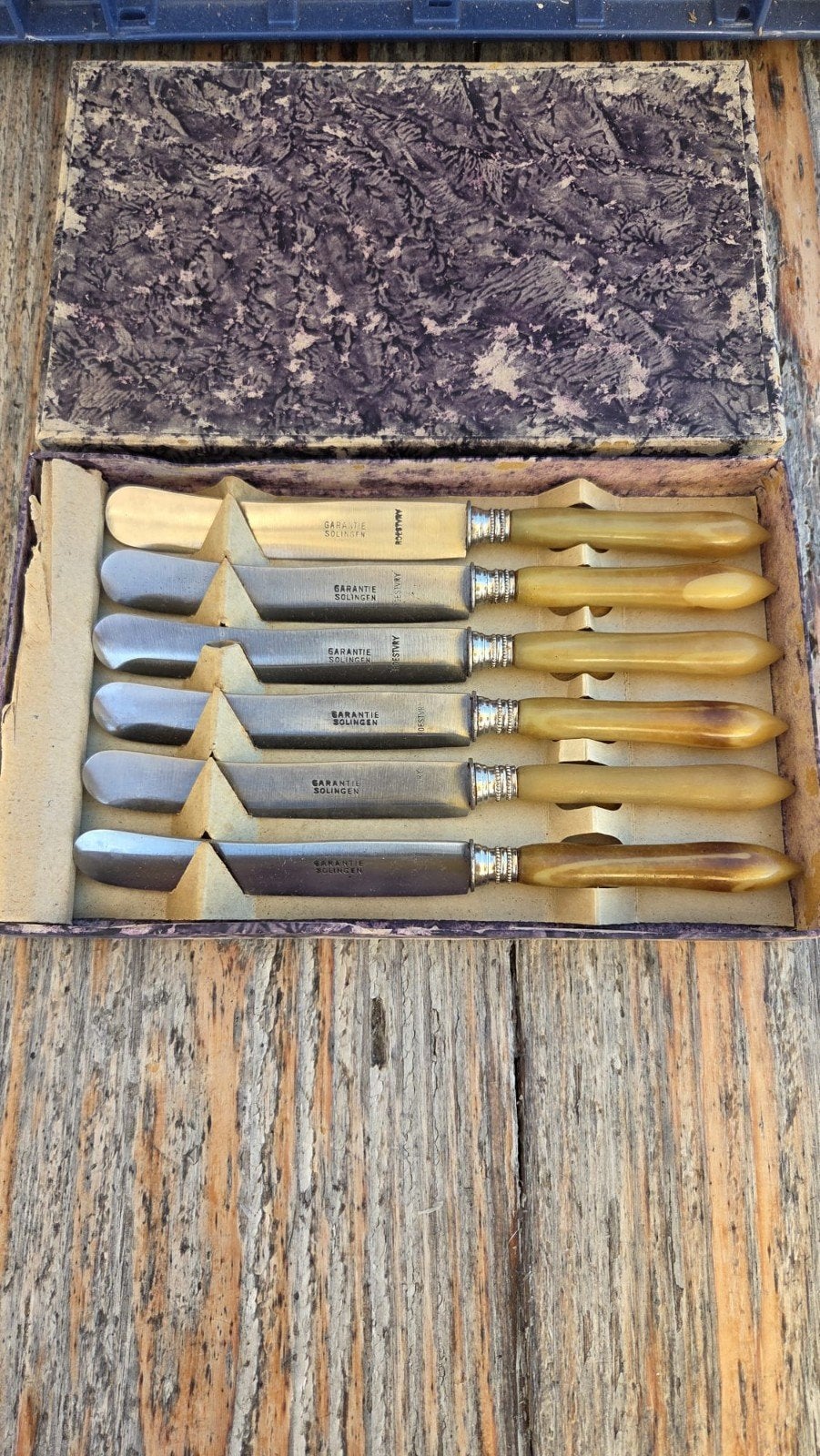 Antieke Messenset Solingen in Originele Doos, Antiek en Kunst, Ophalen of Verzenden