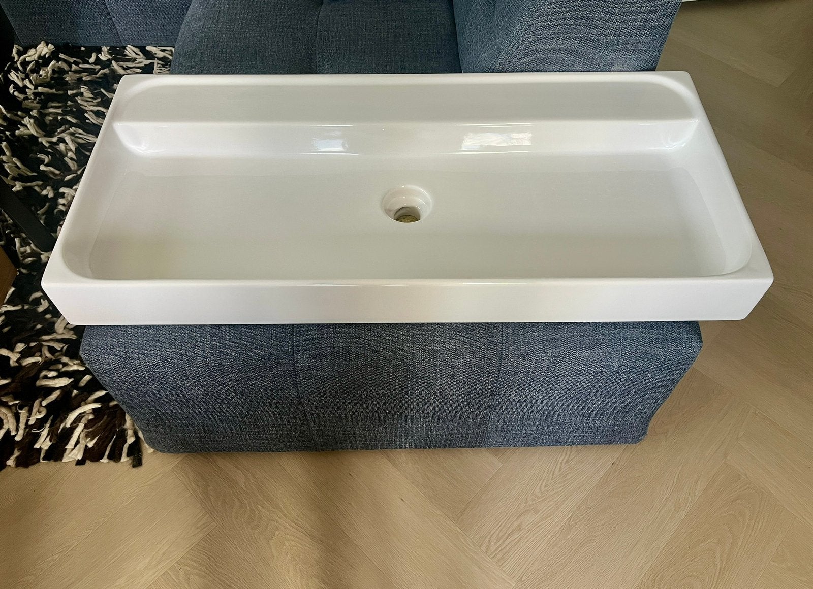 Primabad keramische wastafel 100 x 46 cm, Doe-het-zelf en Verbouw, Ophalen of Verzenden, Nieuw, Wastafel