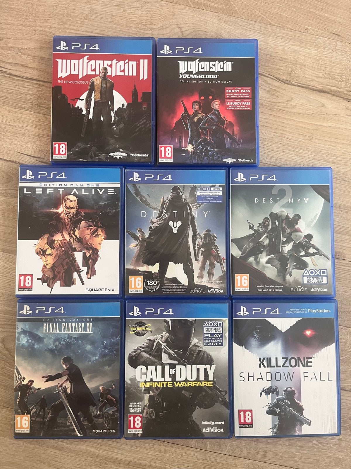 PS4 Games Bundel: Wolfenstein, Destiny, Call of Duty, Final, Spelcomputers en Games, Online, Gebruikt, Vanaf 18 jaar, Shooter