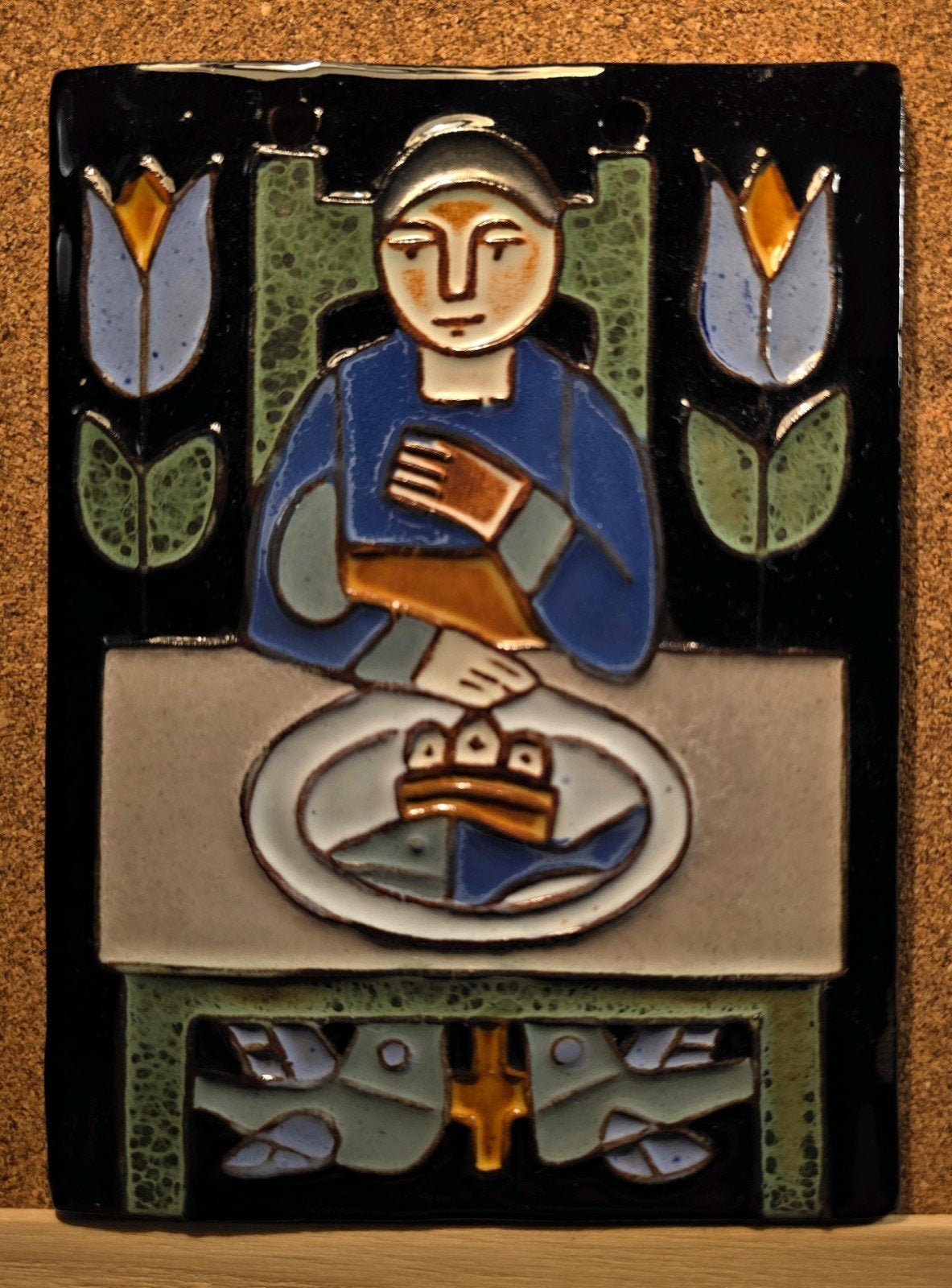 Cloisonné tegel Henk Potter in goede staat, Antiek en Kunst, Ophalen of Verzenden