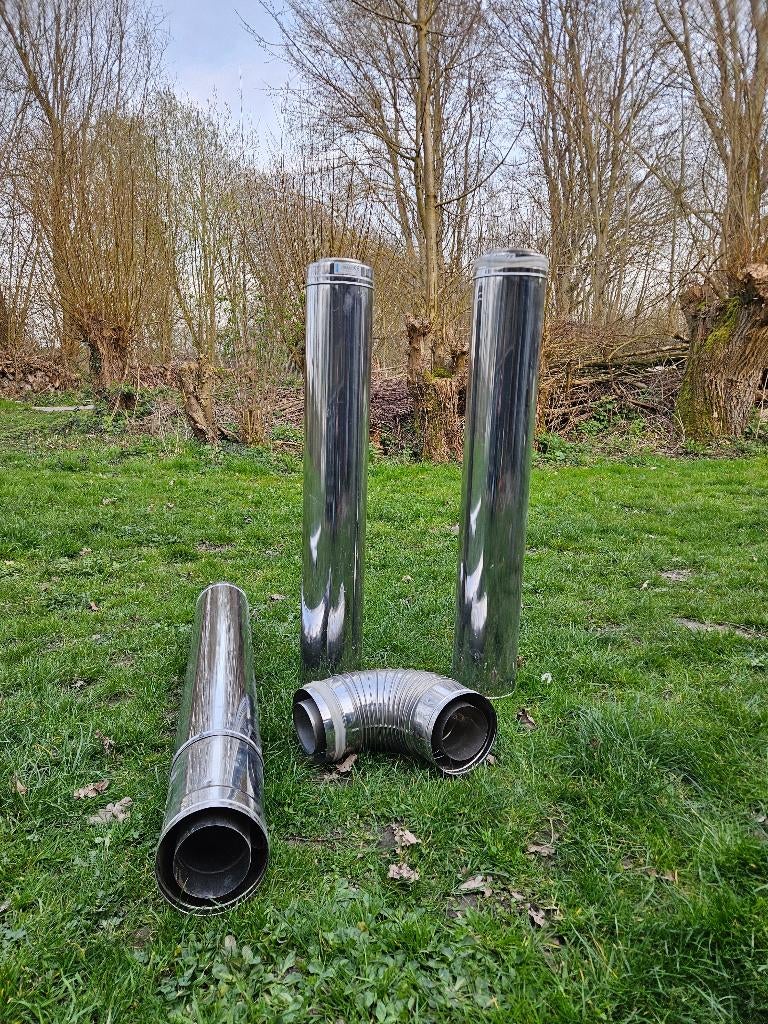 Dubbelwandige kachelpijp, Ophalen, Gebruikt, Rvs, Minder dan 2 meter