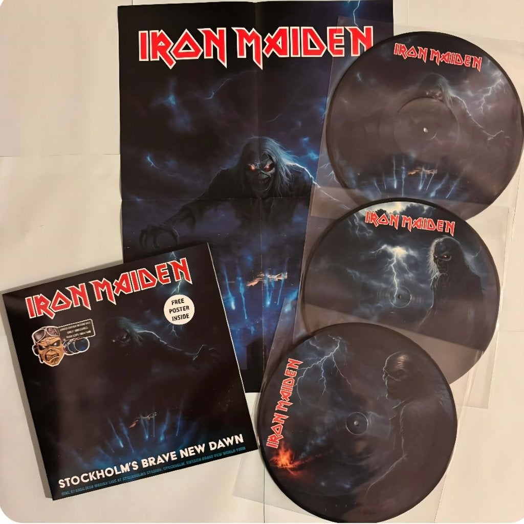 Iron Maiden Stockholm Brave New Dawn 3-LP Pic. Disc Ltd. 100, Cd's en Dvd's, Heavy metal, Speciale editie, Verzenden, Zo goed als nieuw