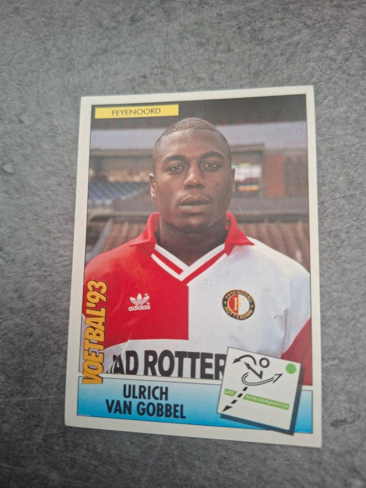 Panini sticker Voetbal 93. Ulrich van Gobbel Feyenoord., Ophalen of Verzenden, Zo goed als nieuw, Sticker