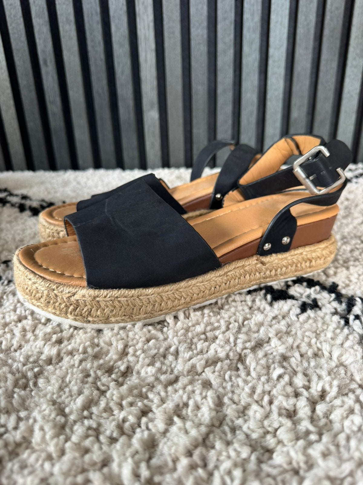 Dames schoen maat 39, Ophalen, Zwart, Zo goed als nieuw, Espadrilles of Moccasins
